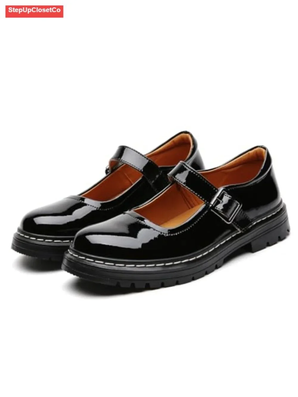 Women's Mary Jane Platform Shoes Adjustable Strap Memory Foam Non-Slip Flats